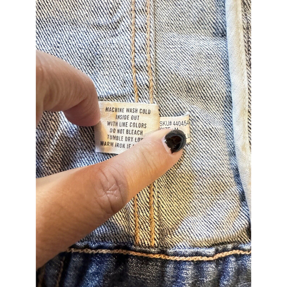 Ezra Fitch Medium Blue Distressed Denim Vest Jacket Grunge - Picture 6 of 8